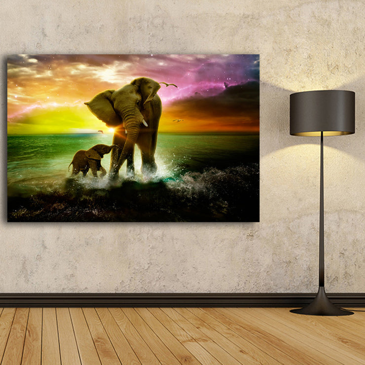 Single mother-elephant modern home decor